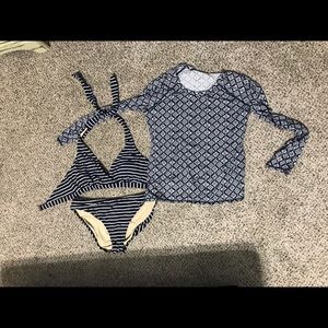 Bathing suit with rash guard